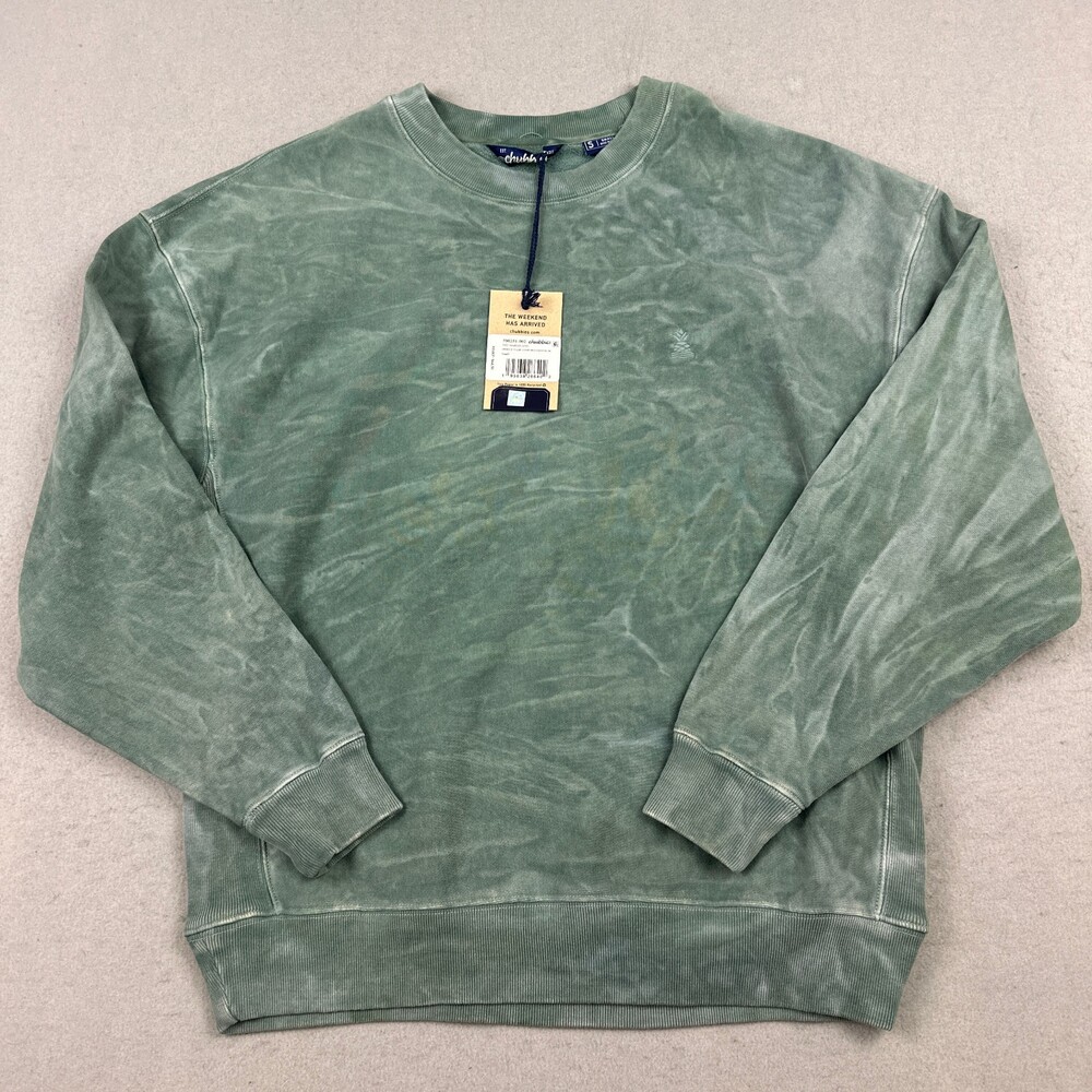 Chubbies Sweatshirt Men Small Green Marshland Crewneck Pebble Wash Comfort Knit